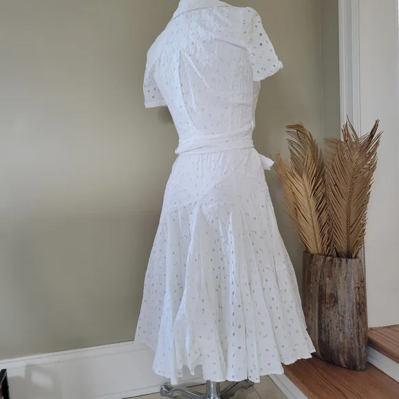 Diane Von Furstenberg Belette cotton eyelet wrap dress - Picture 2 of 8